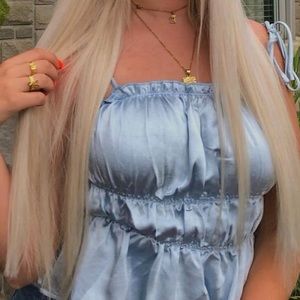 Satin baby blue Cami top🦋